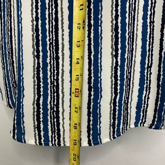 LOFT Blue White Striped Halter Camisole Tank Top Flowy V-Neck Size Medium - Picture 5 of 7